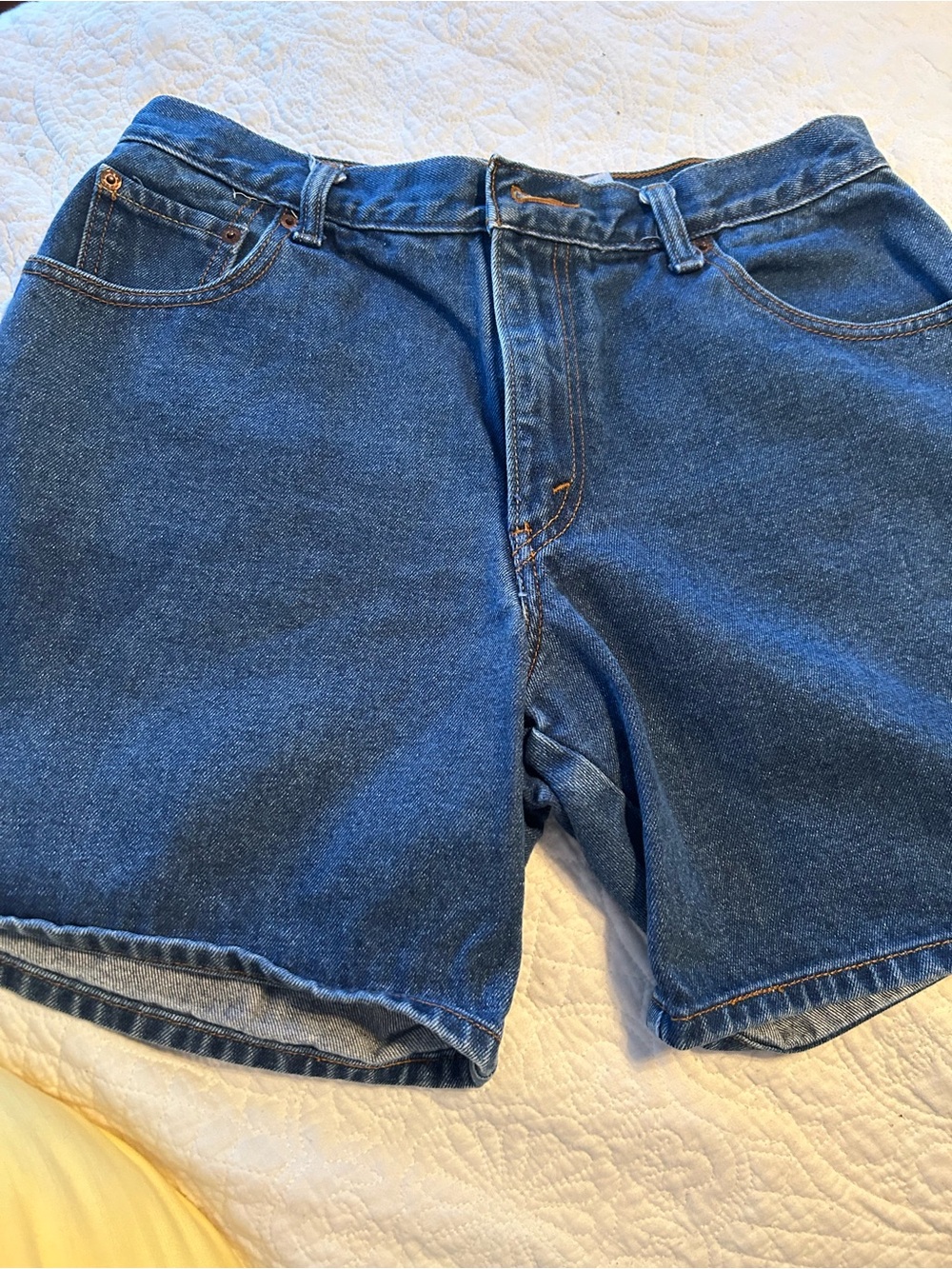 Vintage Blue Denim Levi Shorts - Classic Casual